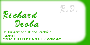 richard droba business card